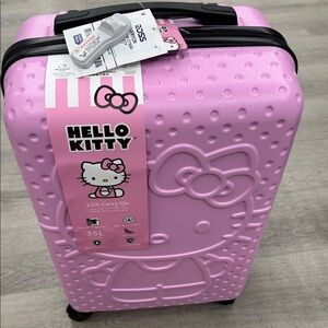 Hello Kitty Pink Embossed Carry-On Luggage